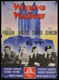 5y731 WEEK-END AT THE WALDORF Danish '48 Ginger Rogers, Lana Turner, Walter Pidgeon, Van Johnson