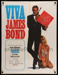 5y491 GOLDFINGER French 24x32 R70 Sean Connery as James Bond 007 with sexy girl by Thos & Bourduge