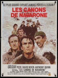 5y497 GUNS OF NAVARONE French 24x32 R70s Gregory Peck, David Niven & Anthony Quinn by Terpning!