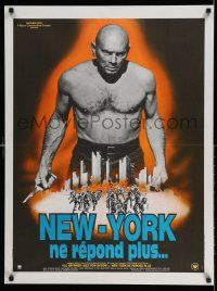 5y535 ULTIMATE WARRIOR French 24x32 '76 bald & barechested Yul Brynner, a film of the future!