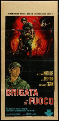 5y339 GLORY BRIGADE Italian locandina '53 cool artwork of Victor Mature & soldiers in Korean War!