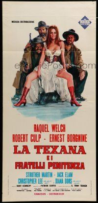 5y340 HANNIE CAULDER Italian locandina '72 sexiest Raquel Welch, Elam, Culp, Borgnine by Ciriello!