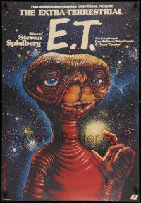 5y830 E.T. THE EXTRA TERRESTRIAL Polish 26x38 '84 Steven Spielberg classic, different Erol art!