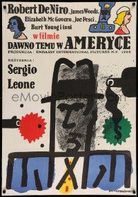 5y856 ONCE UPON A TIME IN AMERICA Polish 27x38 '86 Robert De Niro, Sergio Leone, Mlodozeniec art!