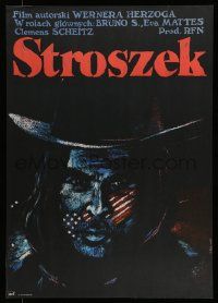 5y786 STROSZEK: A BALLAD Polish 23x33 '79 Werner Herzog, Pagowski art of Bruno S. in cowboy hat!