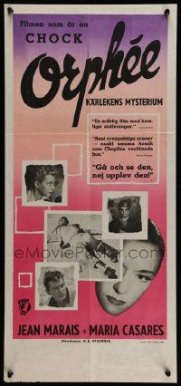 5y204 ORPHEUS Swedish stolpe '50 Jean Cocteau's Orphee, Jean Marais