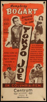 5y215 TOKYO JOE Swedish stolpe '49 Humphrey Bogart & sexy smoking Florence Marly in Japan!