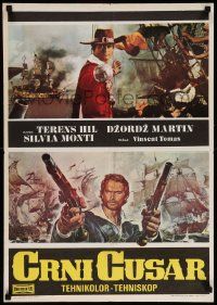 5y550 BLACKIE THE PIRATE Yugoslavian 20x28 '71 cool art of Terence Hill & Bud Spencer!