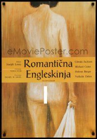 5y601 ROMANTIC ENGLISHWOMAN Yugoslavian 19x28 '75 Losey, Glenda Jackson, Michael Caine, sexy art!