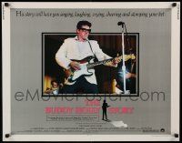 5z561 BUDDY HOLLY STORY 1/2sh '78 great image of Gary Busey performing on stage with guitar!
