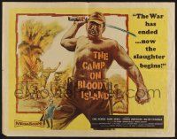 5z568 CAMP ON BLOOD ISLAND 1/2sh '58 brutal artwork of World War II slaughter!
