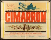 5z578 CIMARRON style B 1/2sh '60 directed by Anthony Mann, Glenn Ford, Maria Schell, cool art!