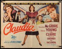 5z580 CLAUDIA 1/2sh '43 art of full-length Dorothy McGuire, Robert Young & Ina Claire!