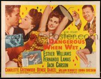 5z594 DANGEROUS WHEN WET style A 1/2sh '53 artwork of sexiest swimmer Esther Williams + Tom & Jerry