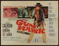 5z656 GUN HAWK 1/2sh '63 cool art of cowboy Rory Calhoun with smoking gun!