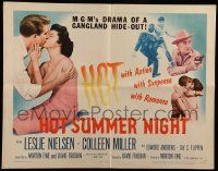 5z680 HOT SUMMER NIGHT style A 1/2sh '56 Leslie Nielsen, Miller, hot with the blast of gunfire!