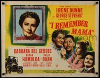 5z687 I REMEMBER MAMA style A 1/2sh '48 Irene Dunne, Barbara Bel Geddes, directed by George Stevens