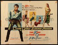 5z709 KING & FOUR QUEENS style A 1/2sh '57 full-length art of Clark Gable, Parker & sexy ladies!
