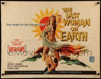 5z724 LAST WOMAN ON EARTH 1/2sh '60 ultra sexy artwork of near-naked girl & men fighting for her!