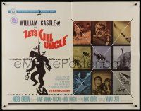 5z726 LET'S KILL UNCLE 1/2sh '66 William Castle, wacky horror comedy artwork!