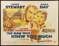 5z747 MAN WHO KNEW TOO MUCH 1/2sh '56 directed by Alfred Hitchcock, James Stewart & Doris Day!