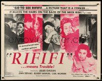 5z831 RIFIFI 1/2sh '56 directed by Jules Dassin, Jean Servais, it means trouble, different!