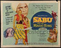 5z839 SABU & THE MAGIC RING 1/2sh '57 great image of Sabu & William Marshall as the Genie!