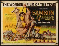 5z846 SAMSON & THE 7 MIRACLES OF THE WORLD 1/2sh '62 Maciste Alla Corte Del Gran Khan, sexy art!