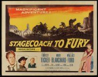 5z918 STAGECOACH TO FURY 1/2sh '56 super-sexy Marie Blanchard hiking up skirt & showing leg!