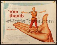 5z961 TOM THUMB style A 1/2sh '58 George Pal, great art of tiny Russ Tamblyn by Reynold Brown!