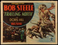 5z966 TRAILING NORTH 1/2sh '33 striking artwork of Bob Steele with sled dogs & gambling image!