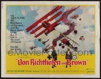 5z980 VON RICHTHOFEN & BROWN 1/2sh '71 cool artwork of WWI airplanes in dogfight!