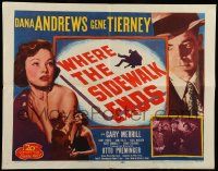 5z985 WHERE THE SIDEWALK ENDS 1/2sh R55 Dana Andrews, pretty Gene Tierney, Otto Preminger noir!