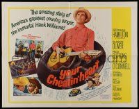 5z998 YOUR CHEATIN' HEART 1/2sh '64 great image of George Hamilton as Hank Williams with guitar!