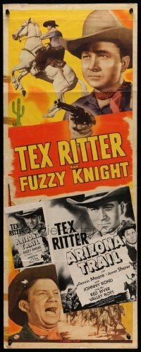 5z036 ARIZONA TRAIL insert '43 cowboy Tex Ritter, Fuzzy Knight, Dennis Moore, Janet Shaw