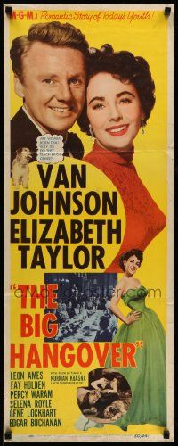 5z051 BIG HANGOVER insert '50 romantic artwork of pretty Elizabeth Taylor & Van Johnson!