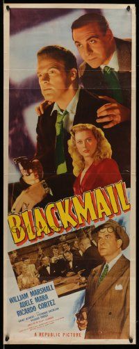 5z055 BLACKMAIL insert '47 William Marshall, Adele Mara, Ricardo Cortez, film noir!
