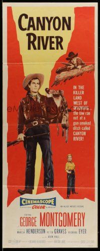 5z070 CANYON RIVER insert '56 cowboy George Montgomery in the killer land west of Wyoming!