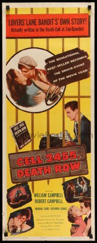 5z080 CELL 2455 DEATH ROW insert '55 biography of Caryl Chessman, no. 1 condemned convict!