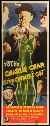 5z087 CHINESE CAT insert '44 Sidney Toler as Charlie Chan, Moreland, Fong, Joan Woodbury, rare!
