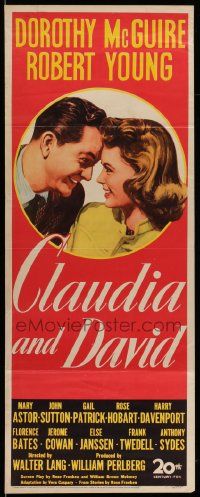 5z090 CLAUDIA & DAVID insert '46 romantic close up artwork of Dorothy McGuire & Robert Young!