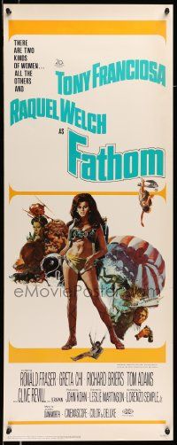 5z131 FATHOM insert '67 art of sexy nearly-naked Raquel Welch in skydiving harness & action scenes