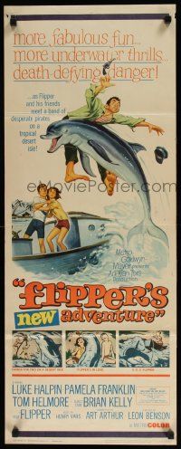 5z148 FLIPPER'S NEW ADVENTURE insert '64 Flipper the fearless is more fin-tastic than ever!