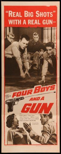 5z155 FOUR BOYS & A GUN insert '57 James Franciscus is going to the electric chair!
