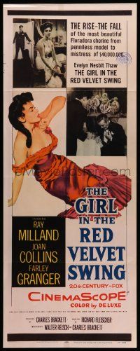 5z166 GIRL IN THE RED VELVET SWING insert '55 art of sexy Joan Collins as Evelyn Nesbitt Thaw!