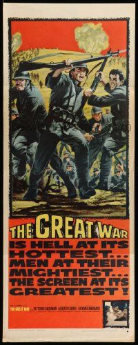 5z183 GREAT WAR insert '61 art of Vittorio Gassman & Silvana Mangano & WWI battle!
