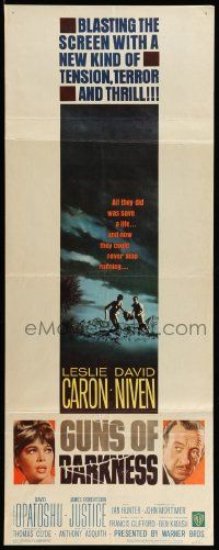 5z195 GUNS OF DARKNESS insert '62 Leslie Caron & David Niven can't escape the guns of darkness!