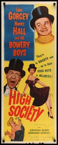 5z208 HIGH SOCIETY insert '55 William Beaudine, Leo Gorcey, Huntz Hall & The Bowery Boys!