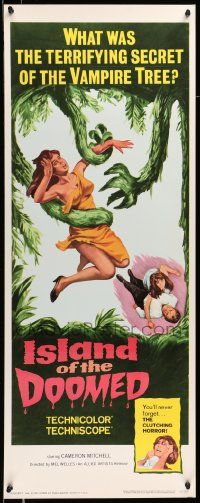 5z223 ISLAND OF THE DOOMED insert '66 cool art of sexy woman attacked by vampire tree!