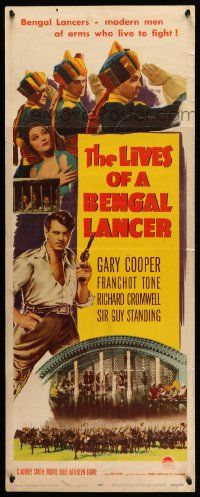 5z244 LIVES OF A BENGAL LANCER insert R50 great full-length artwork of Gary Cooper with gun!